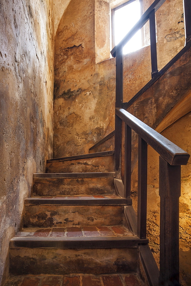 Morro Castle, Interior of old staircase, El Morro, San Juan, Puerto Rico