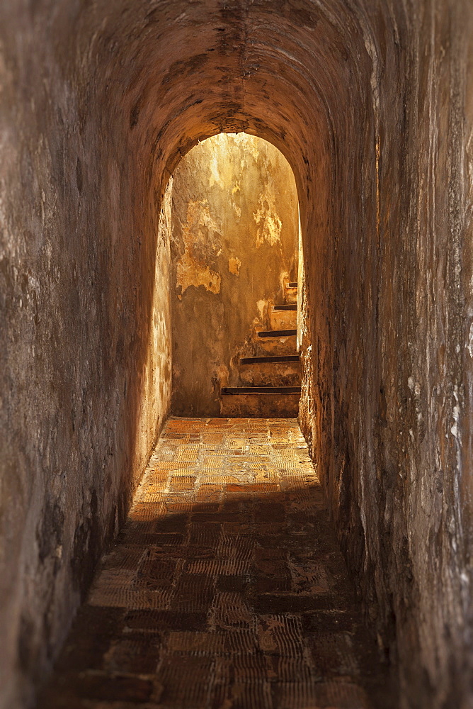 Morro Castle, Interior of old staircase, El Morro, San Juan, Puerto Rico