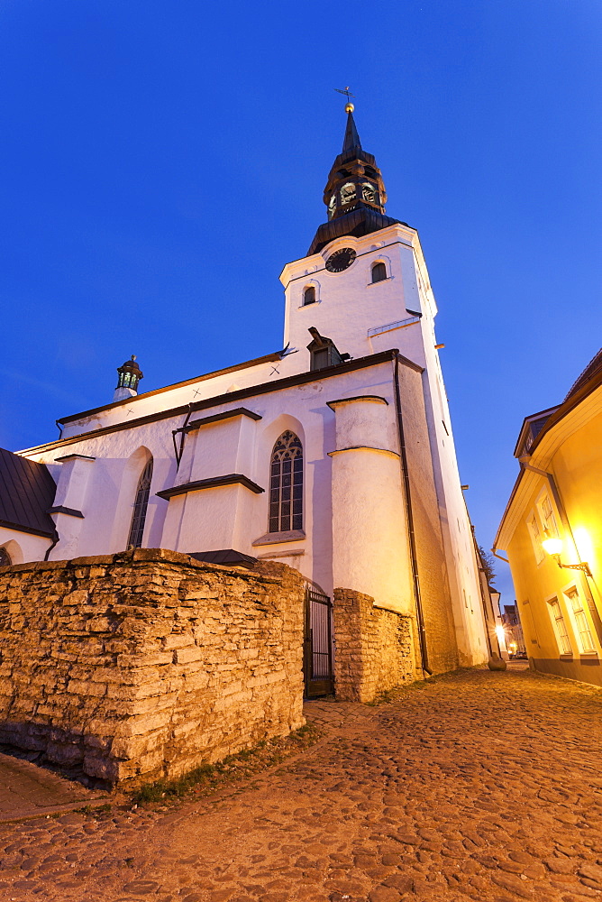 St Mary's Cathedral against blue sky at dusk, Tallin, Estonia
