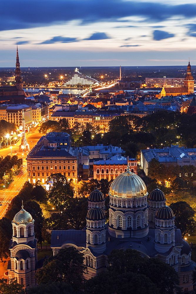 Nativity Cathedral and Riga skyline, Latvia