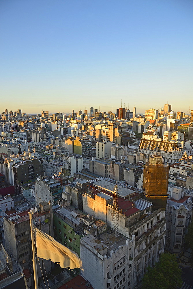 Elevated view over Balvanera neighborhood, Buenos Aires, Argentina