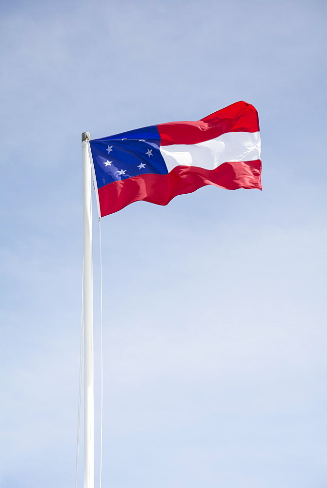 South Carolina, Sullivan's Island, Flag against sky