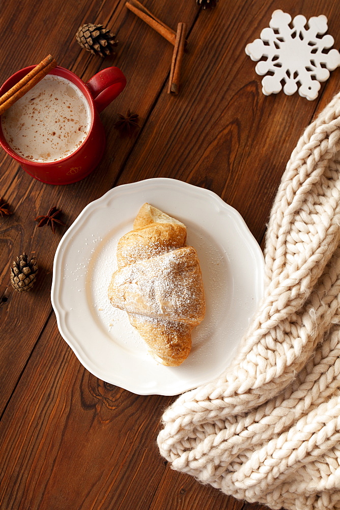 Croissant on plate