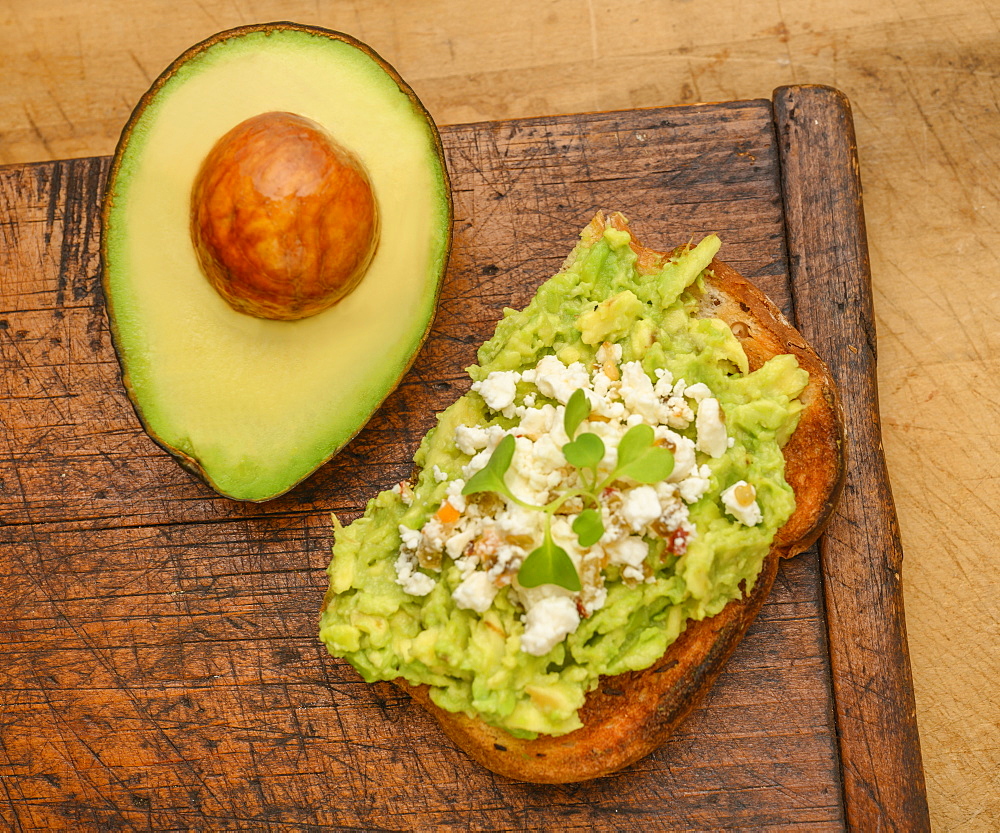 Avocado and feta on toast