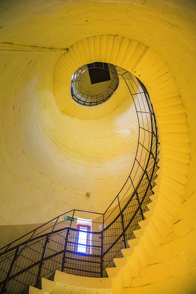 Spiral staircase inside lighthouse in Krynica Morska, Pomerania, Poland