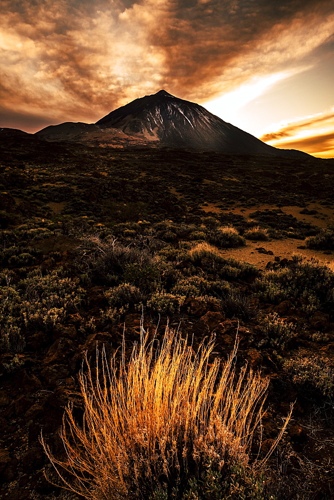 Mount Teide during sunset in Tenerife, Spain