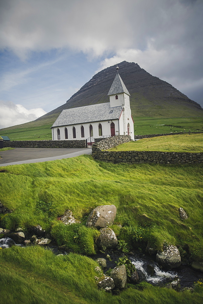 Denmark, Faroe Islands, Vidareidi, Exterior of church