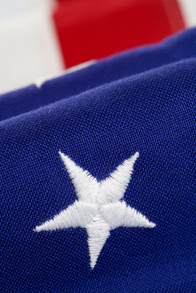 Closeup of star on American flag