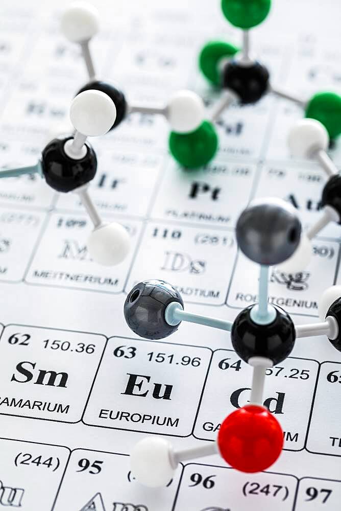 Molecular model on periodic table