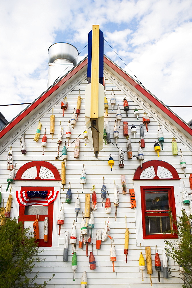 Buoys on a wall Maine