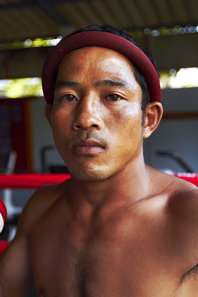 Portrait of mid adult male boxer