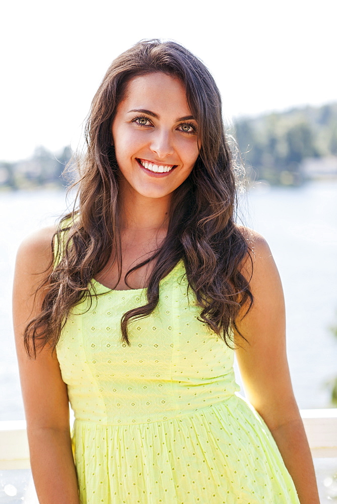 Portrait of young woman smiling, USA, Washington, Bellingham 