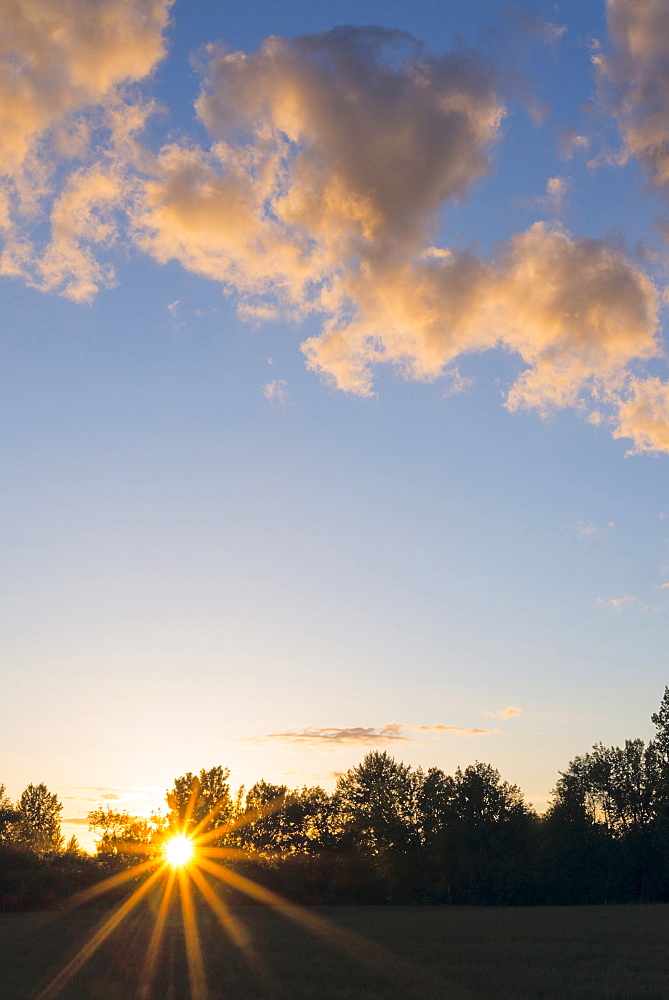 Clouds in sunset sky, Marion County, Oregon