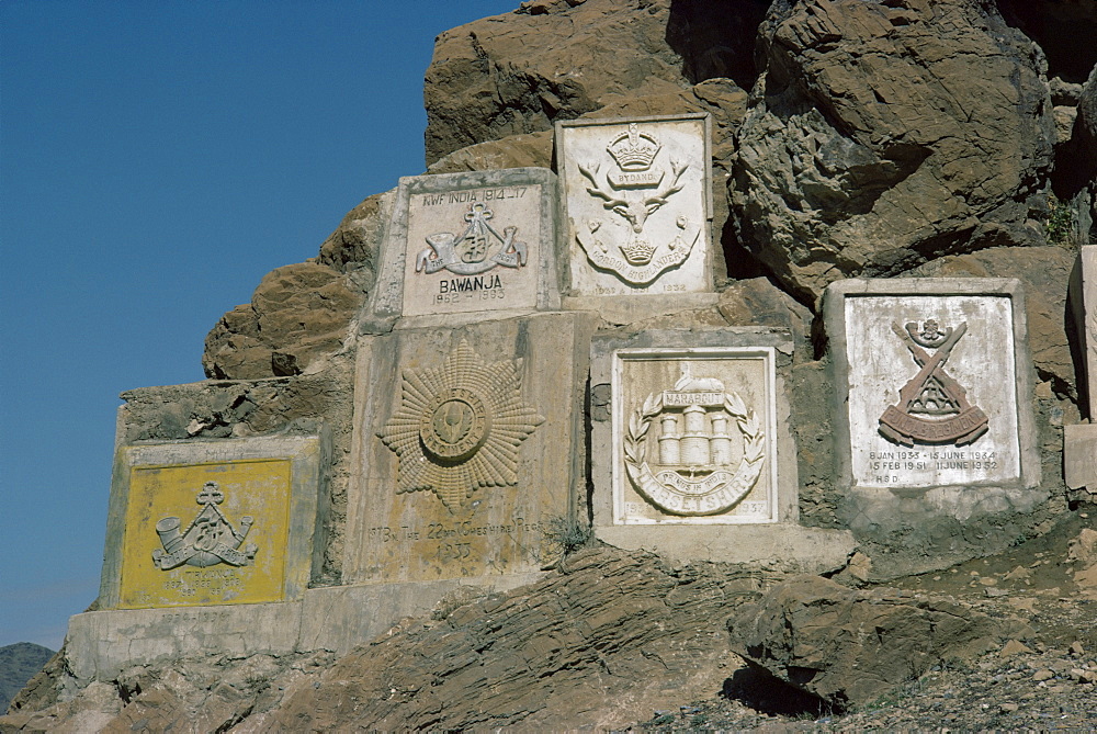 British Army insignia, Khyber Pass, Pakistan, Asia