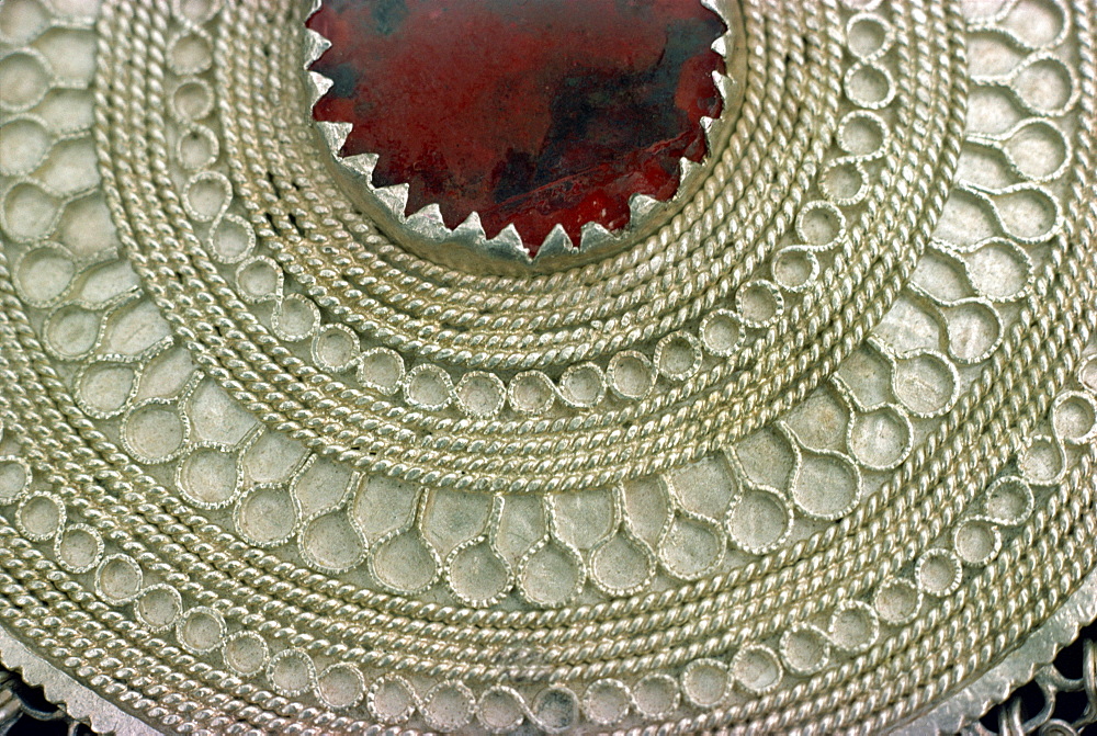 Silver pendant worn by women of old tribes in Sind, Pakistan, Asia