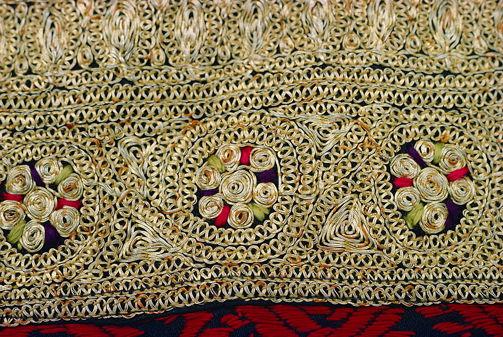 Detail of Kurta worn at weddings in the Punjab, Pakistan, Asia