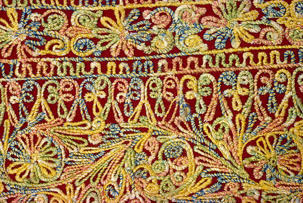 Close-up of coat embroidered in Dera Ismail Khan, Pakistan, Asia