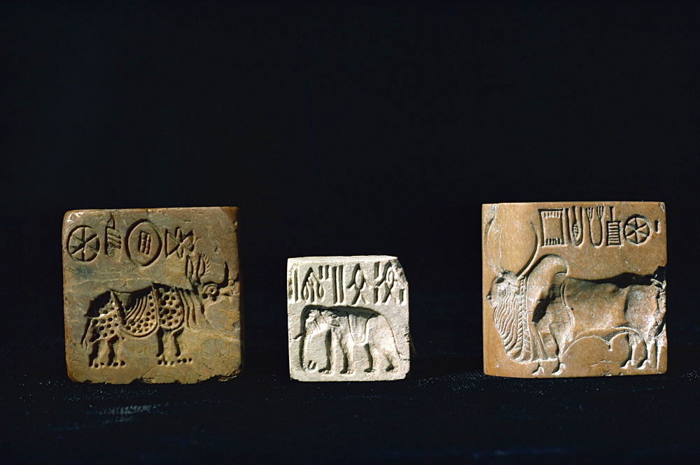 Seals from Mohenjodaro, Karachi Museum, Pakistan, Asia