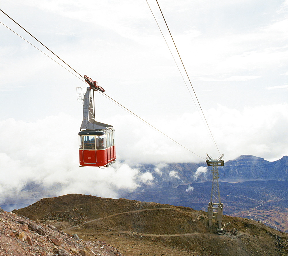 Cable car to Mount Teide, Tenerife, Canary Islands, Spain, Atlantic, Europe