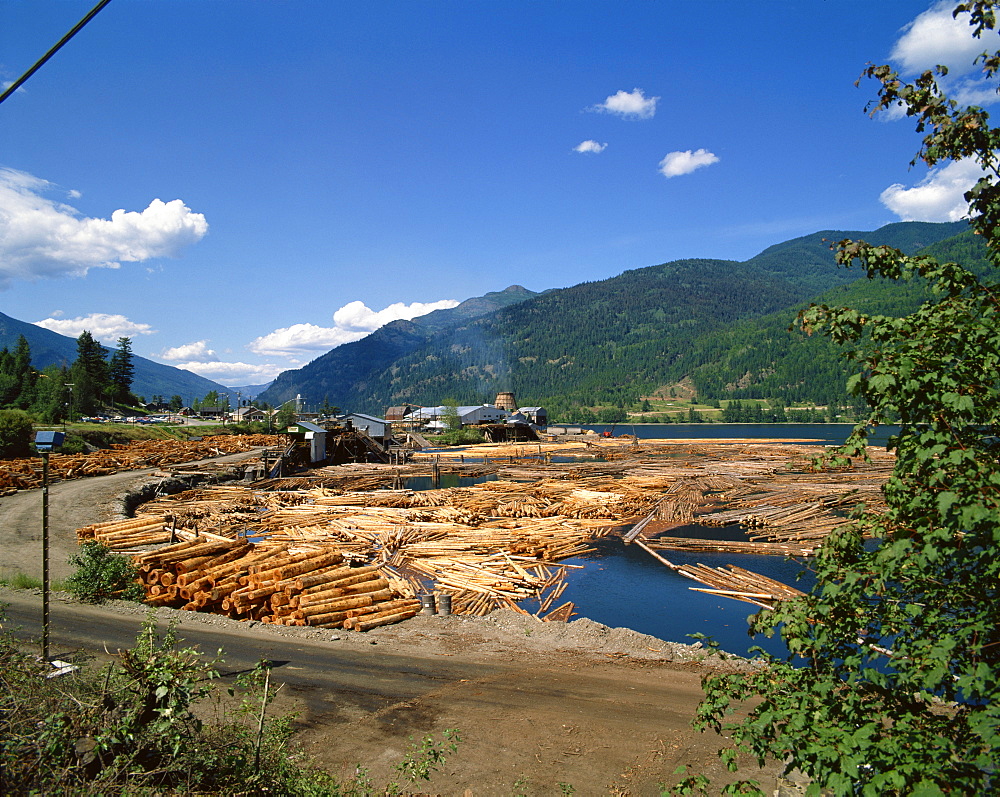 Lumber mill near Chase, British Columbia, Canada, North America