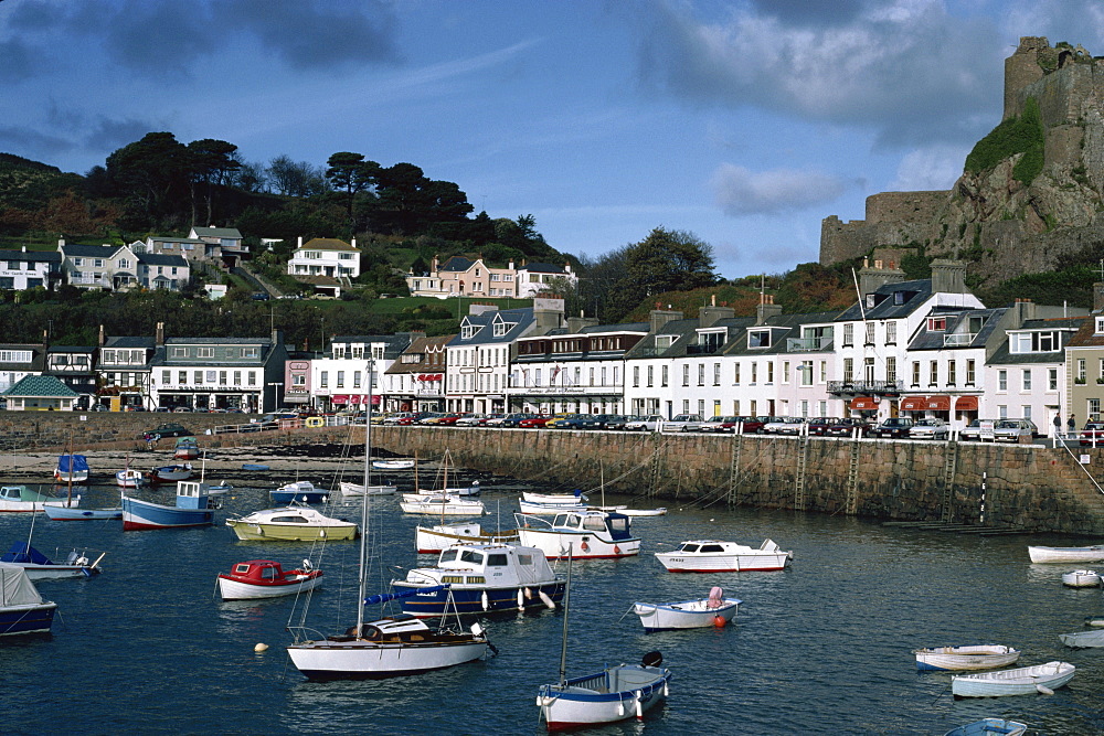 Harbour at Mont Orgueil, Jersey, Channel Islands, United Kingdom, Europe