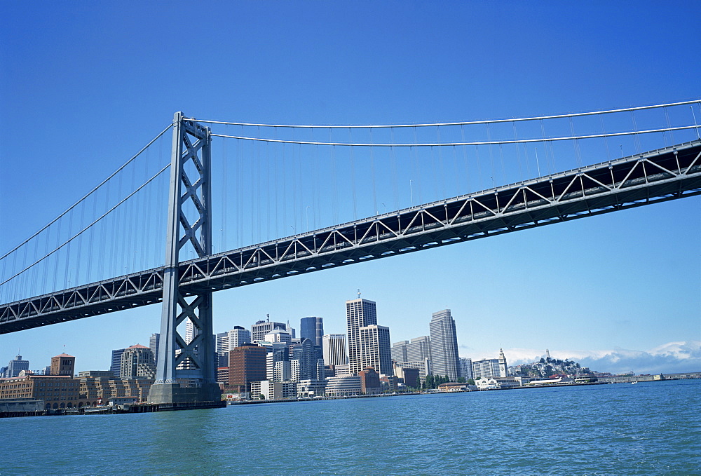 Bay Bridge and city skyline, San Francisco, California, United States of America, North America