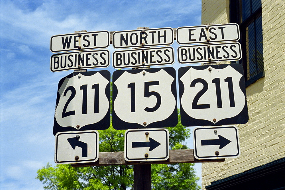 Road signs, Virginia, United States of America, North America