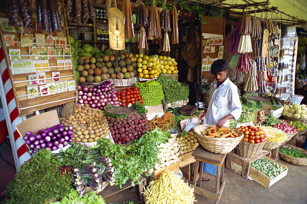 Vegetable stall, main market area, Kandy, Sri Lanka, Asia