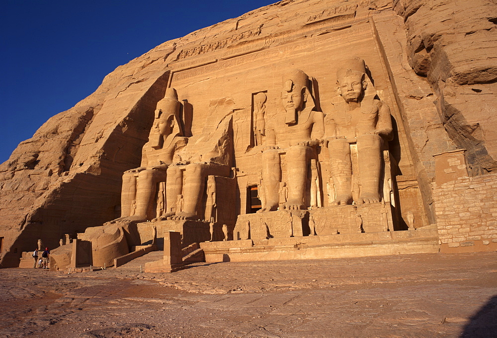 Temple of Re-Herakhte for pharaoh Ramses II, moved when Aswan High Dam built, UNESCO World Heritage Site, Abu Simbel, Nubia, Egypt, North Africa, Africa