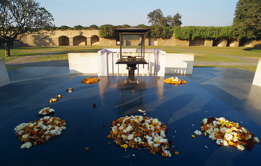 Raj Ghat, the site of Mahatma Gandhi's cremation, Delhi, India, Asia