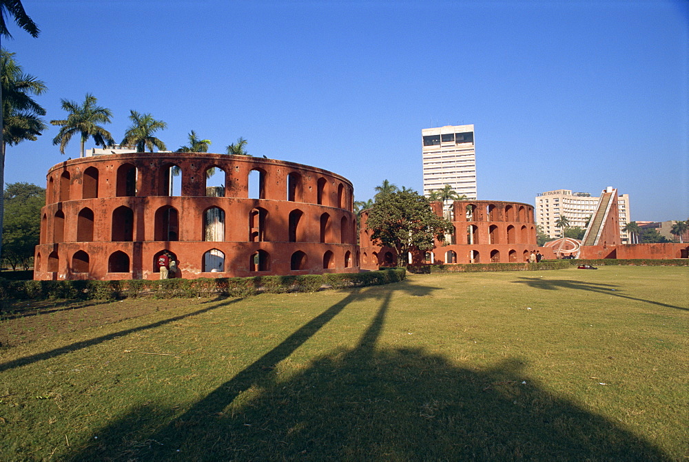 The Jantar Mantar, one of five observatories built by Jai Singh II in 1724, Delhi, India, Asia