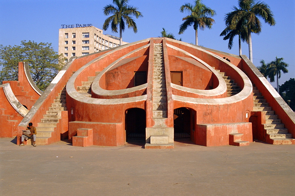 The Jantar Mantar, one of five observatories built by Sai Singh II in 1724, Delhi, India