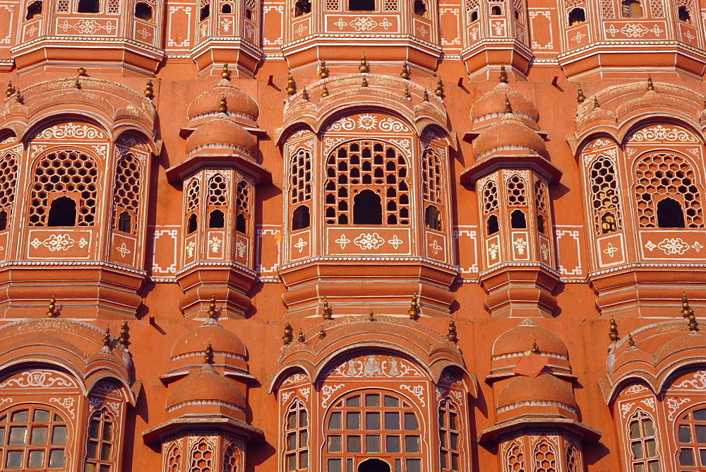 Palace of the Winds (Hawa Mahal) for ladies in purdur to watch from, Jaipur, Rajasthan, India