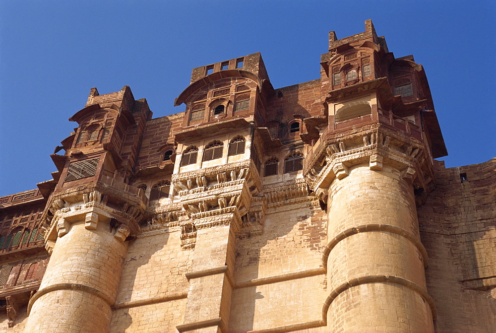 The Meherangarh Fort built in 1459 AD, Jodhpur, Rajasthan state, India, Asia