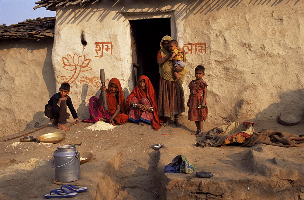 Village life, near Deogarh, Rajasthan state, India, Asia