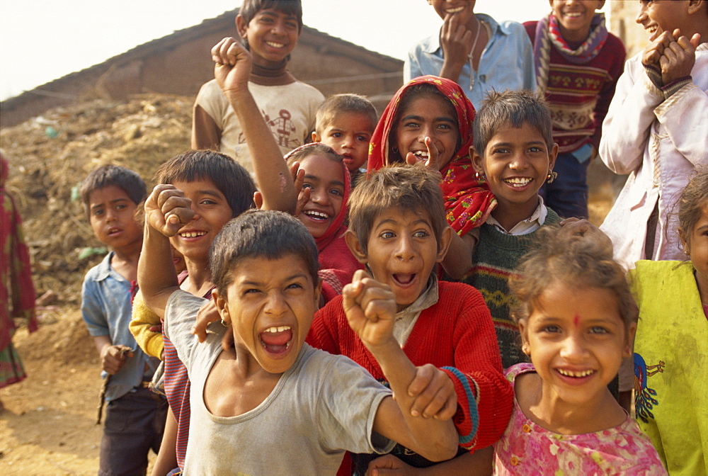 Children in village, Dhariyawad, Rajasthan state, India, Asia