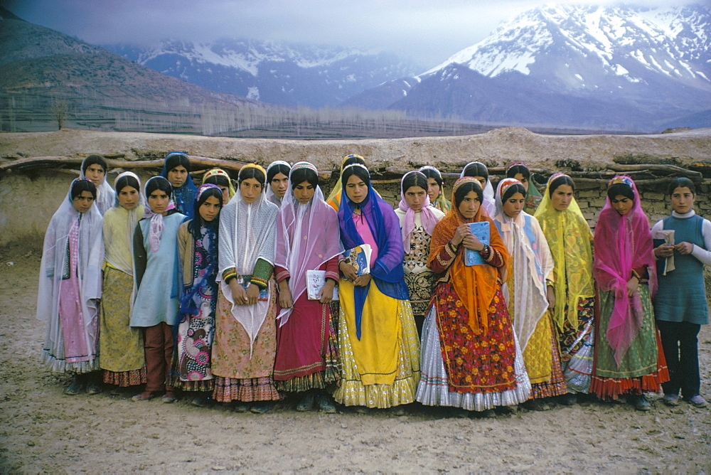 Schoolgirls, Boyerahmad tribe, Iran, Middle East