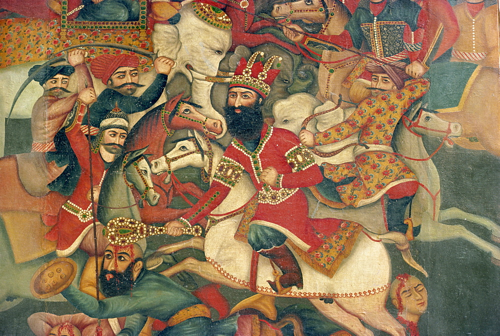 Qajar painting, Shiraz Museum, Shiraz, Iran, Middle East