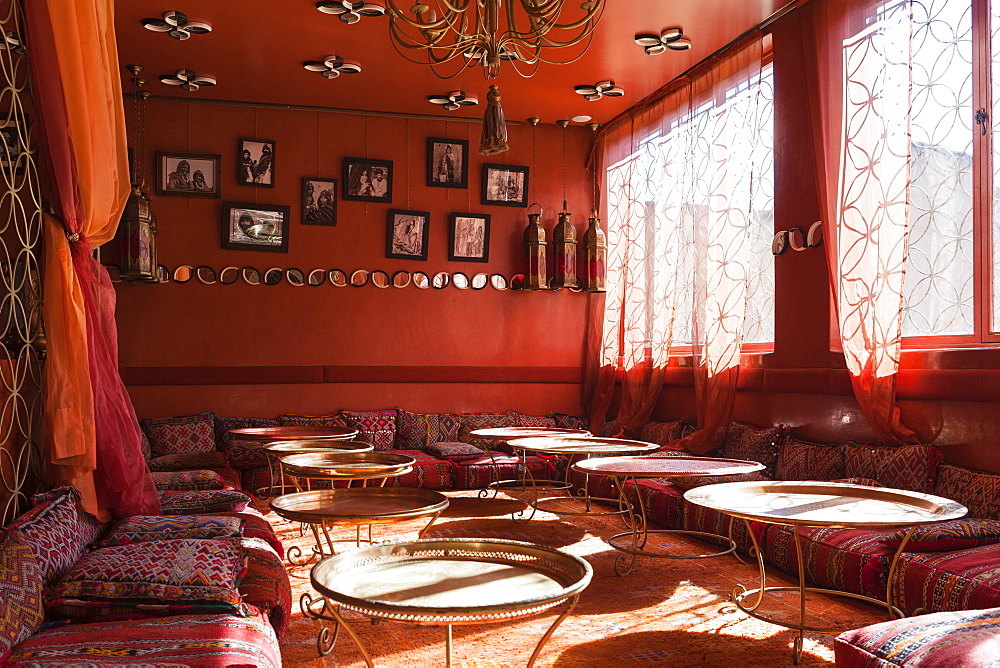 The Berber Room in Cafe Arab in the northern part of the Medina, Marrakesh, Morocco, North Africa, Africa