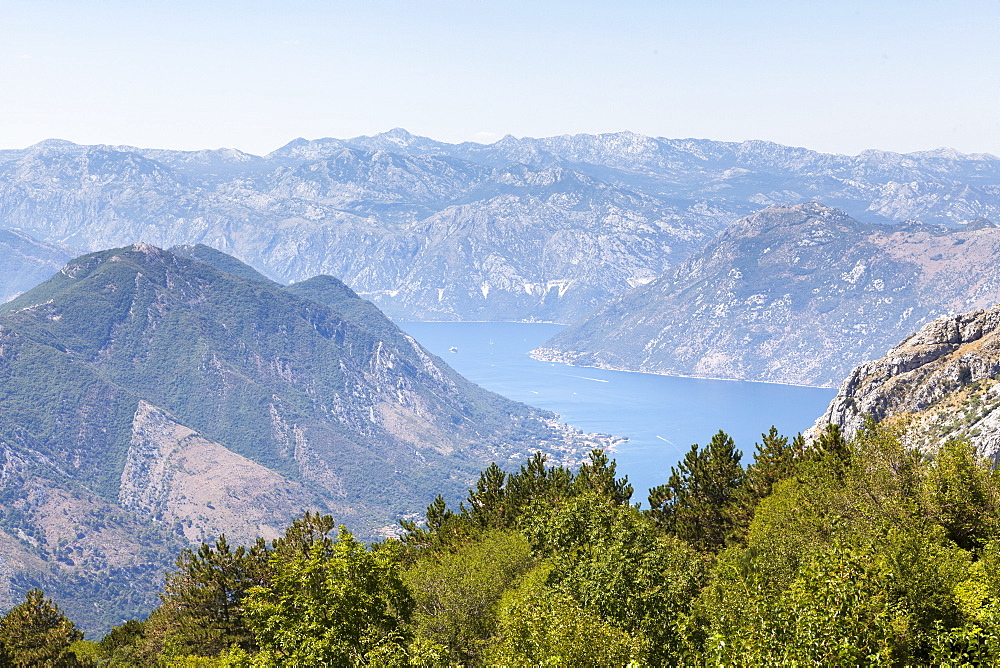 Views of the Bay of Kotor, just outside of Lovcen Nation Park, Njegusi, Montenegro, Europe