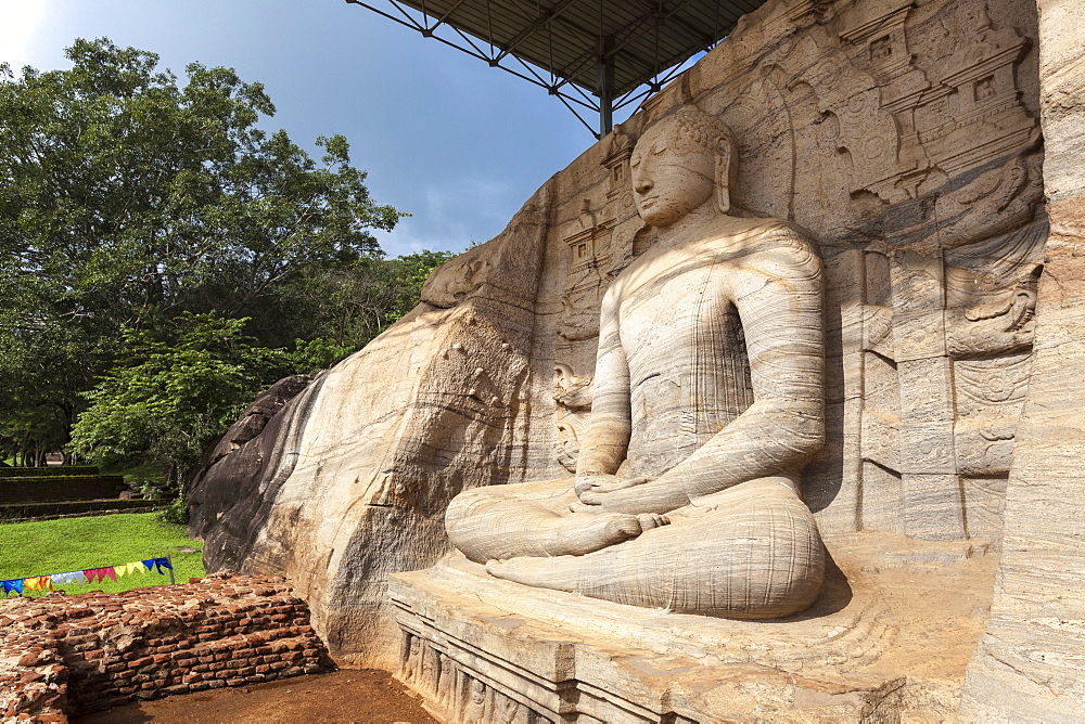 Seated Buddha, Gal Vihara, Polonnaruwa, UNESCO World Heritage Site, Sri Lanka, Asia 