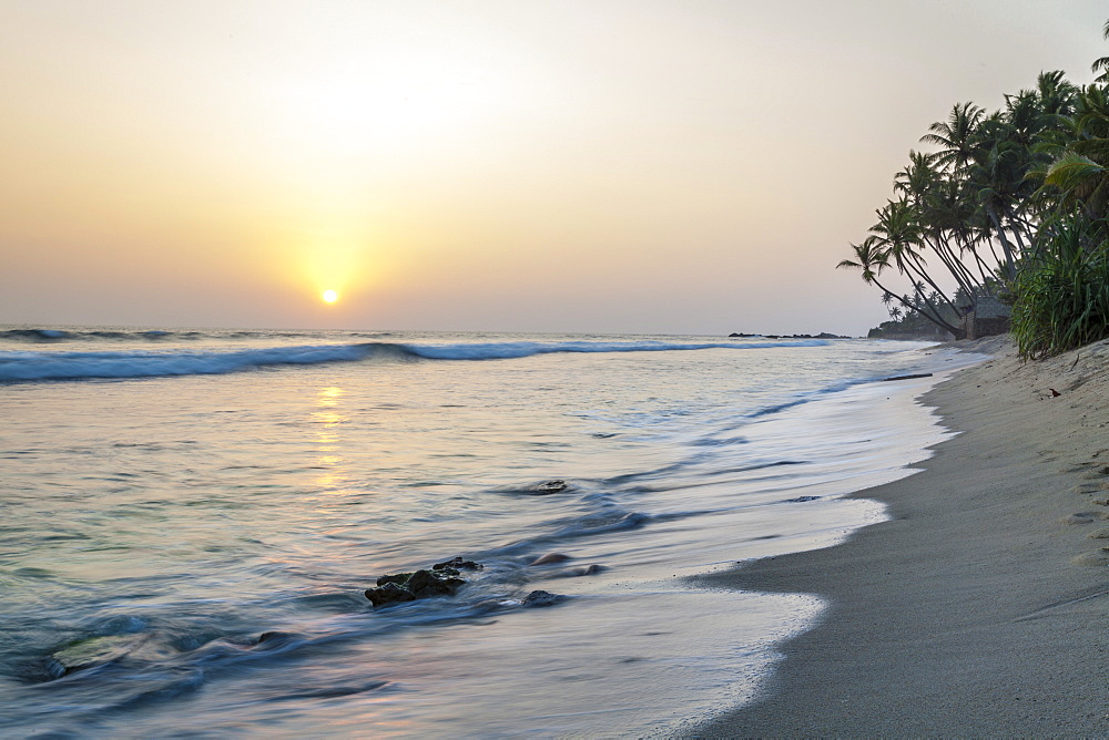 Sunset at the beach, Talpe, Sri Lanka, Indian Ocean, Asia 