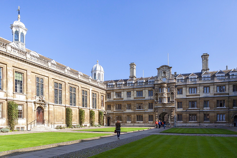 The courtyard, Clare College, Cambridge, Cambridgeshire, England, United Kingdom, Europe