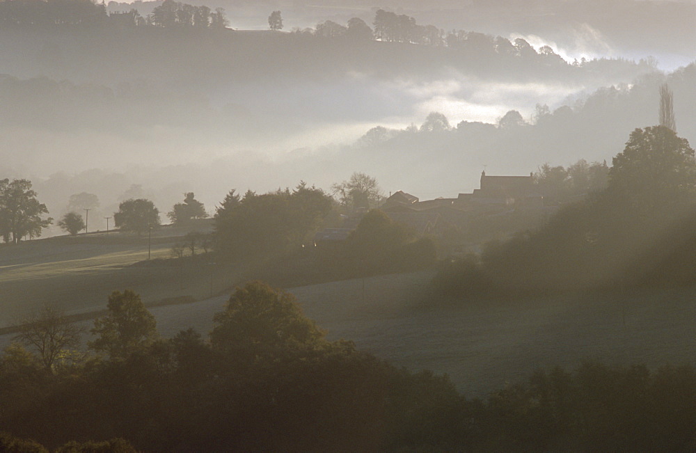 Autumnal morning in Monmouthshire, UK.