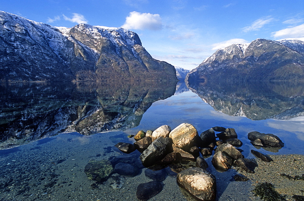 View of the Aurlandsfjord, Norway.