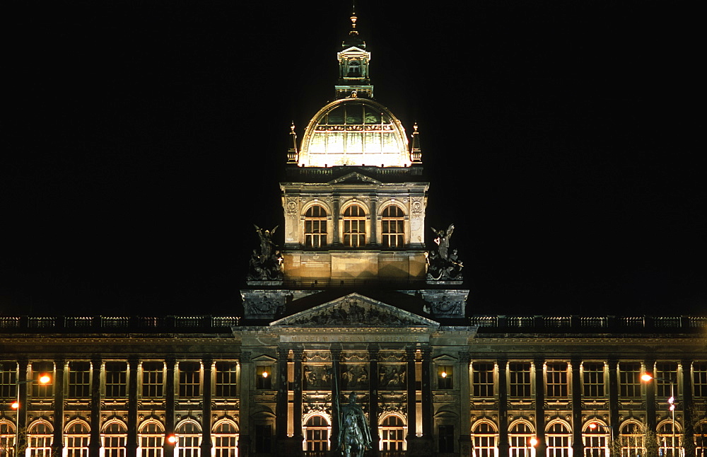 National Museum at night, Prague, Czech Republic