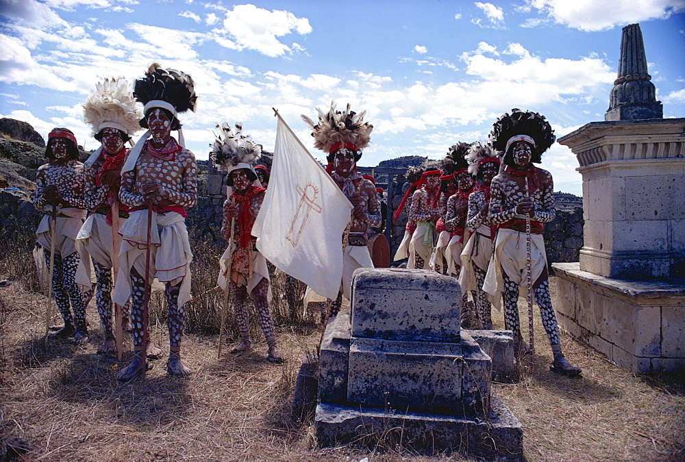 Spotted Tarahumara dancers, Mexico, North America