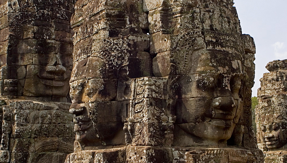 Buddhas at Ankor Wat, Seam Reap, Cambodia, Plant in Winter; Snow; Winter; Yellowstone National Park 