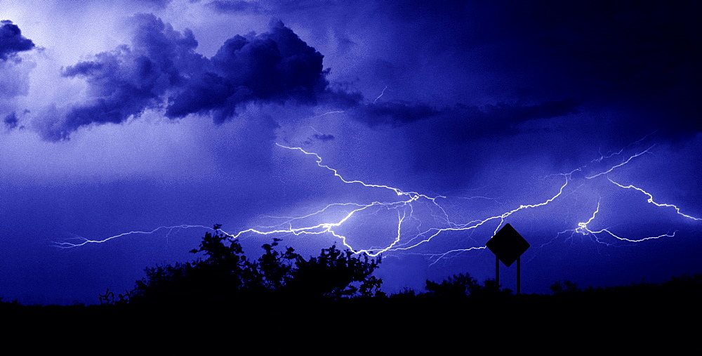 Caution Sign, Lightning; Southern Arizona