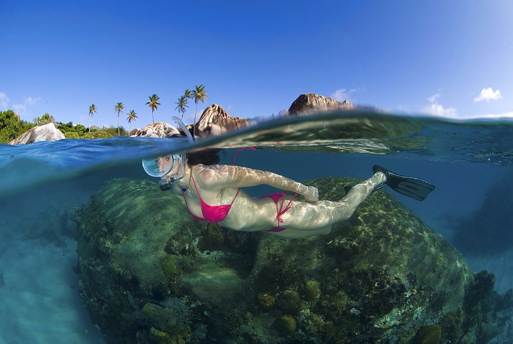 snorkeler, The Baths, British Virgin Islands